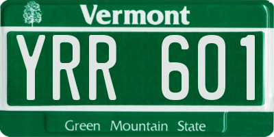 VT license plate YRR601