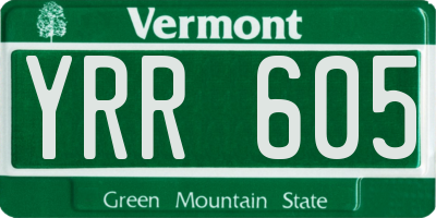 VT license plate YRR605