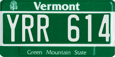 VT license plate YRR614