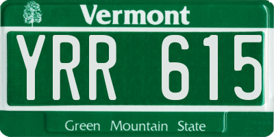VT license plate YRR615