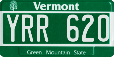 VT license plate YRR620