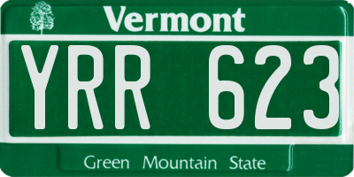 VT license plate YRR623
