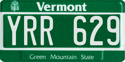 VT license plate YRR629