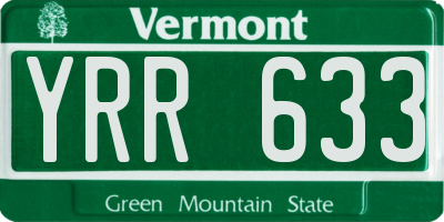 VT license plate YRR633