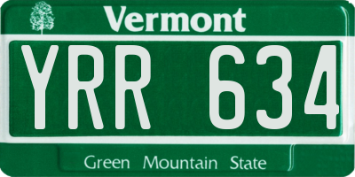 VT license plate YRR634