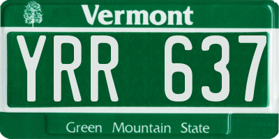 VT license plate YRR637