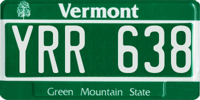 VT license plate YRR638