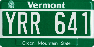 VT license plate YRR641