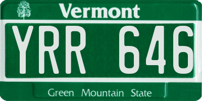 VT license plate YRR646