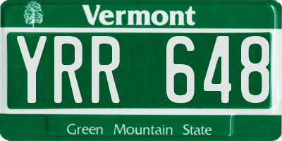 VT license plate YRR648