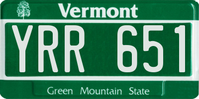 VT license plate YRR651