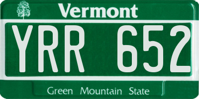 VT license plate YRR652