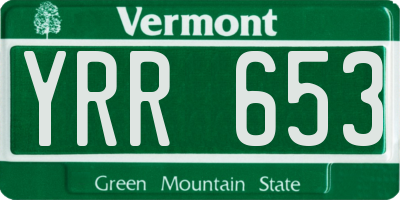 VT license plate YRR653