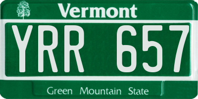 VT license plate YRR657
