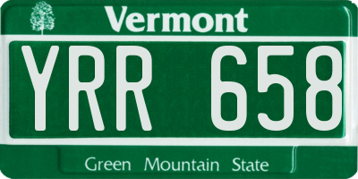 VT license plate YRR658