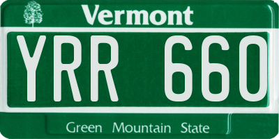 VT license plate YRR660