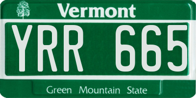 VT license plate YRR665