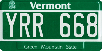 VT license plate YRR668