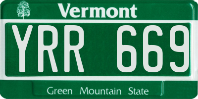 VT license plate YRR669