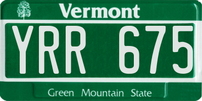 VT license plate YRR675