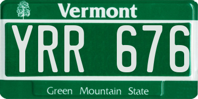 VT license plate YRR676