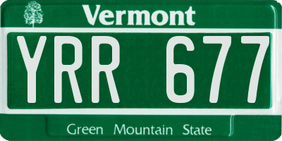VT license plate YRR677