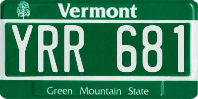 VT license plate YRR681