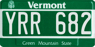 VT license plate YRR682