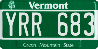 VT license plate YRR683