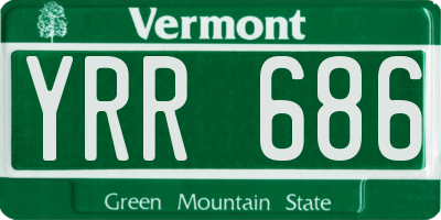 VT license plate YRR686