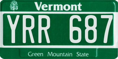 VT license plate YRR687