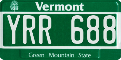 VT license plate YRR688