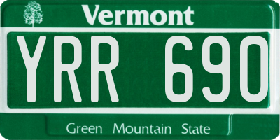 VT license plate YRR690