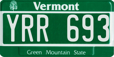 VT license plate YRR693