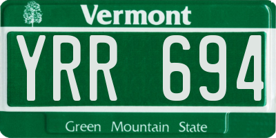 VT license plate YRR694