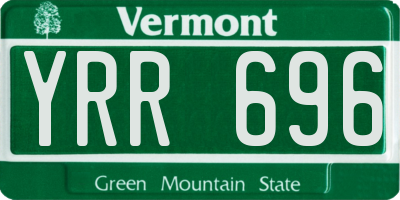 VT license plate YRR696