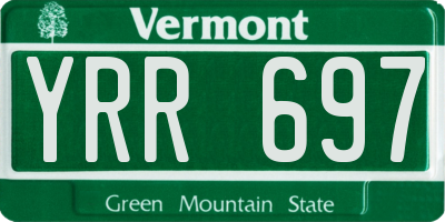 VT license plate YRR697