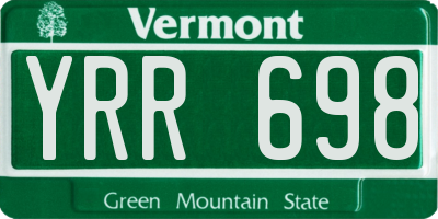VT license plate YRR698