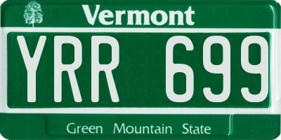 VT license plate YRR699