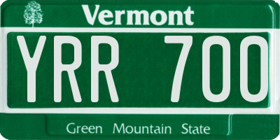 VT license plate YRR700
