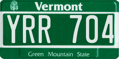 VT license plate YRR704