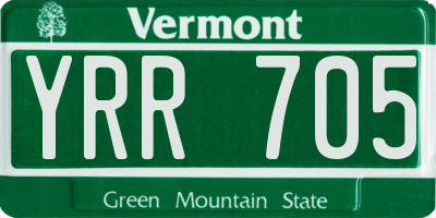 VT license plate YRR705