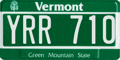 VT license plate YRR710