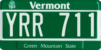 VT license plate YRR711