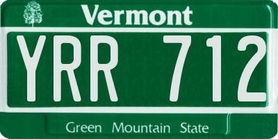 VT license plate YRR712