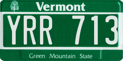 VT license plate YRR713