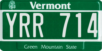 VT license plate YRR714