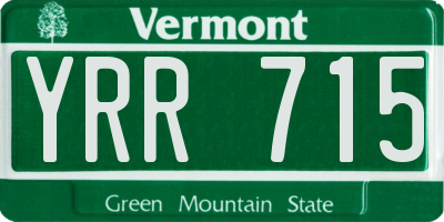 VT license plate YRR715