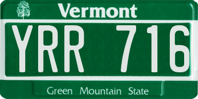 VT license plate YRR716