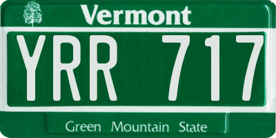 VT license plate YRR717